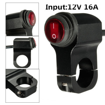 Motorcycle Waterproof Headlight Spotlight Switch 7/8" 22-23mm Handlebar on-off Control LED Light Indicator CNC Craft Grip Mounting Bracket